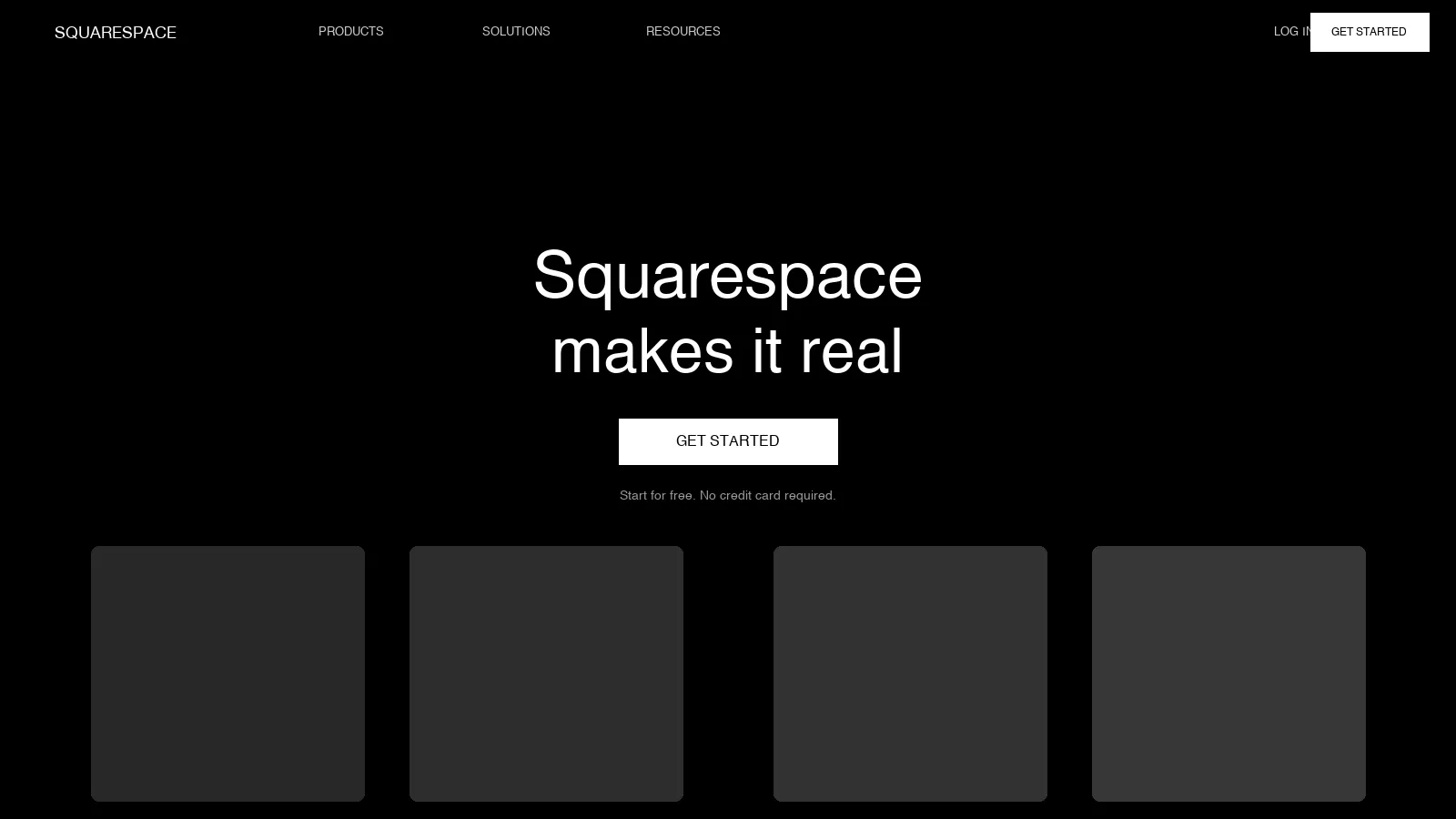 Screenshot of the Squarespace website builder homepage